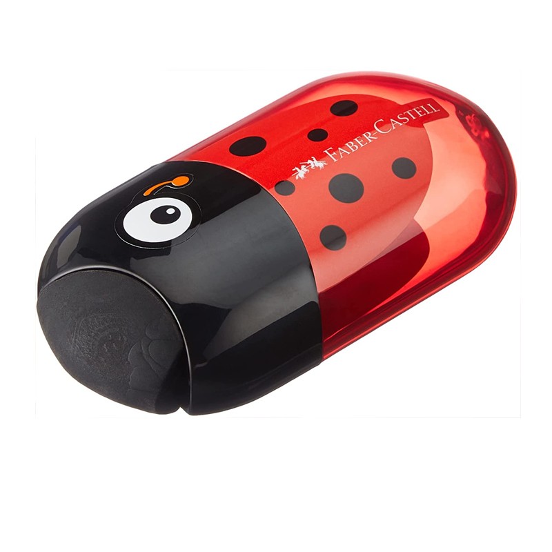 Ascutitoare cu radiera inclusa, forma buburuza, ergonomica - imagine 5